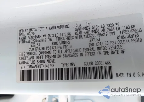 2026 Mazda Cx-50 Hybrid Premium Plus z USA, uszkodzony, nr VIN 7MMVAAEW3TN142758